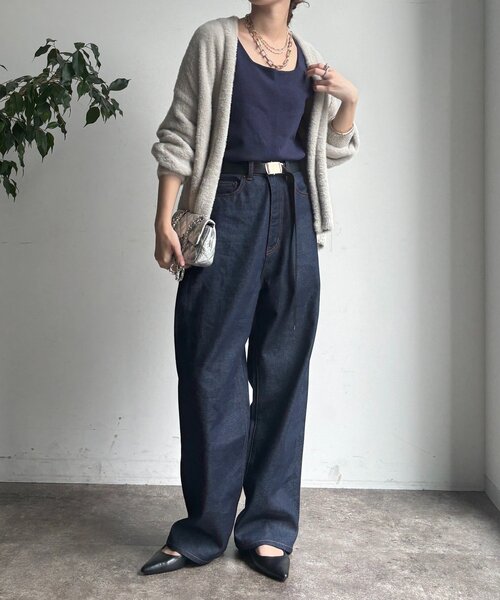 DouDou（ドゥドゥ）の「フェザーヤーンカーディガン（カーディガン/ボレロ・レディース・ブラウン/ライトグレー/モカ・FREE）」の14枚目の写真