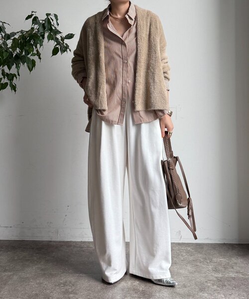 DouDou（ドゥドゥ）の「フェザーヤーンカーディガン（カーディガン/ボレロ・レディース・ブラウン/ライトグレー/モカ・FREE）」の16枚目の写真