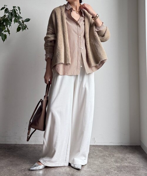 DouDou（ドゥドゥ）の「フェザーヤーンカーディガン（カーディガン/ボレロ・レディース・ブラウン/ライトグレー/モカ・FREE）」の17枚目の写真