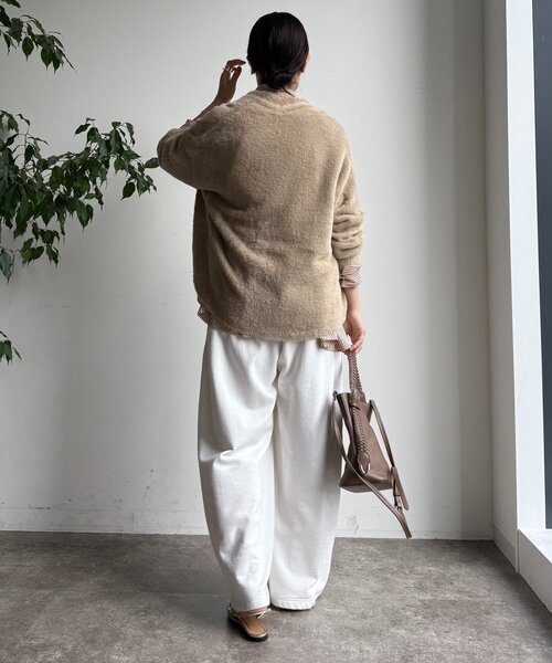 DouDou（ドゥドゥ）の「フェザーヤーンカーディガン（カーディガン/ボレロ・レディース・ブラウン/ライトグレー/モカ・FREE）」の18枚目の写真