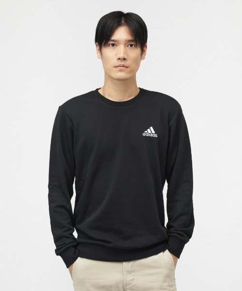 adidas(アディダス)の「アディダス adidas エッセンシャルズ エンブロイダード スモール ロゴ スウェットシャツ(スウェット・メンズ・ブラック/ネイビー/グレー・S/M/L/LL/3L)」の2枚目の写真