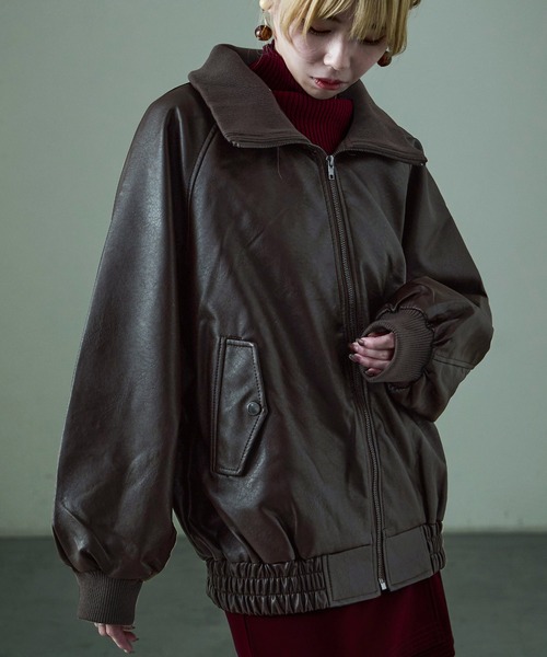 レザージャケット ビッグサイズ ラムスキン XXL ドロップショルダー レトロ ラグスタイル LUXSTYLE オーバーサイズWライダースジャケット