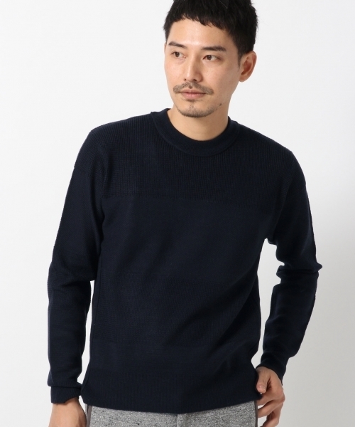 GLOBAL WORK(グローバルワーク)の「12ゲージストラクチャーMIXプルオーバー2/709288(ニット/セーター・メンズ・ホワイト/カーキ/グレー/ネイビー・SMALL/LARGE/X-LARGE/MEDIUM)」の4枚目の写真