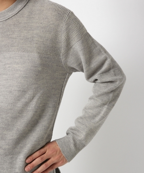 GLOBAL WORK(グローバルワーク)の「12ゲージストラクチャーMIXプルオーバー2/709288(ニット/セーター・メンズ・ホワイト/カーキ/グレー/ネイビー・SMALL/LARGE/X-LARGE/MEDIUM)」の9枚目の写真