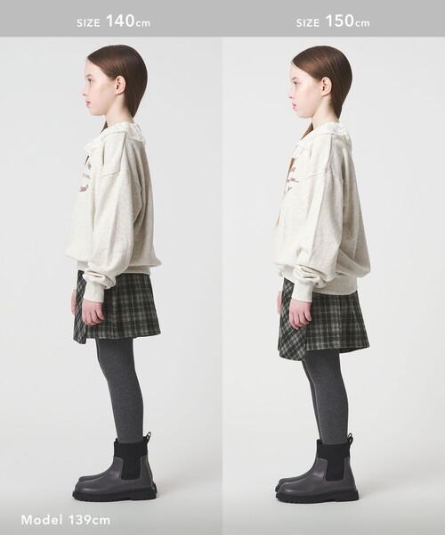 green label relaxing（グリーンレーベルリラクシング）の「チェック ラップキュロット（ブラック） / キッズ  100cm-160cm（その他パンツ・キッズ・ブラック・150cm/120cm/130cm/140cm/100cm/160cm/110cm）」の11枚目の写真