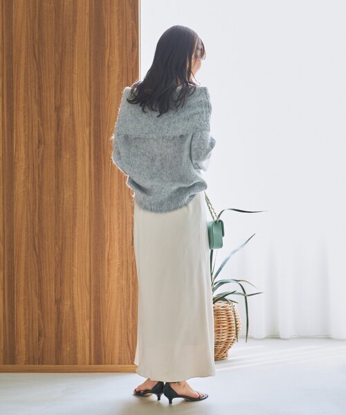 La boutique BonBon（ラブティックボンボン）の「【今すぐお届け！・最強モテニット】オフショルシャギーニット（ニット/セーター・レディース・グレー/ピンク/サックスブルー/レッド・FREE）」の20枚目の写真