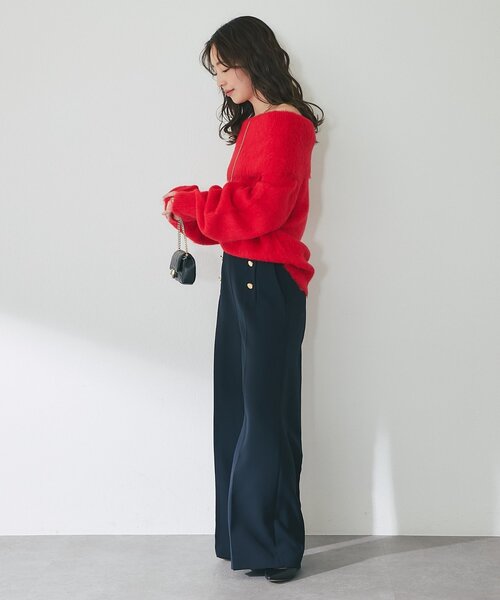 La boutique BonBon(ラブティックボンボン)の「【今すぐお届け!・最強モテニット】オフショルシャギーニット(ニット/セーター・レディース・グレー/ピンク/サックスブルー/レッド・FREE)」の10枚目の写真