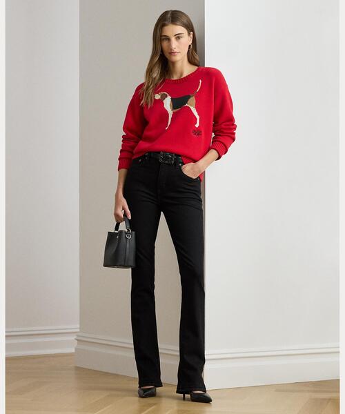 セール】インターシャニット フォックスハウンド コットン セーター