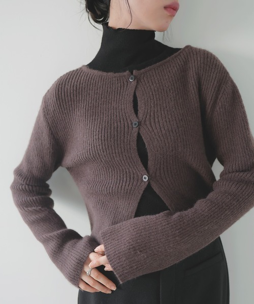 LIAN（リアン）の「センターホールリブニットカーディガン（カーディガン/ボレロ・レディース・ブラウン/レッド/チャコールグレー/ブラック・FREE）」の18枚目の写真