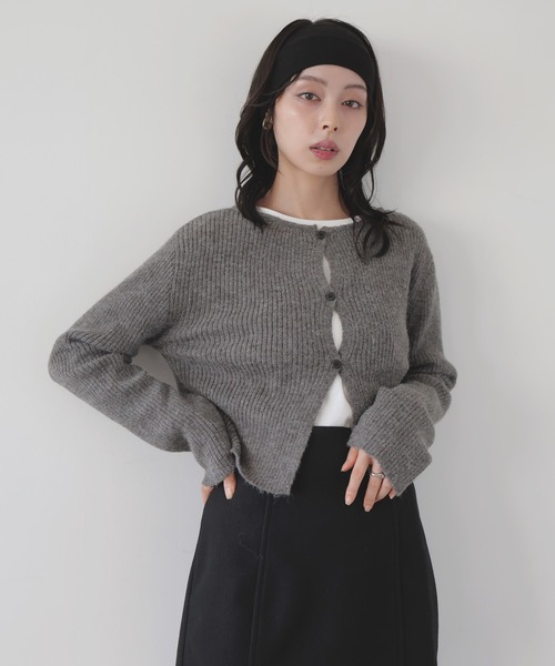 LIAN（リアン）の「センターホールリブニットカーディガン（カーディガン/ボレロ・レディース・ブラウン/レッド/チャコールグレー/ブラック・FREE）」の20枚目の写真