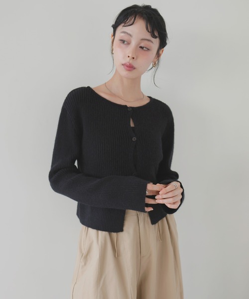 LIAN（リアン）の「センターホールリブニットカーディガン（カーディガン/ボレロ・レディース・ブラウン/レッド/チャコールグレー/ブラック・FREE）」の22枚目の写真