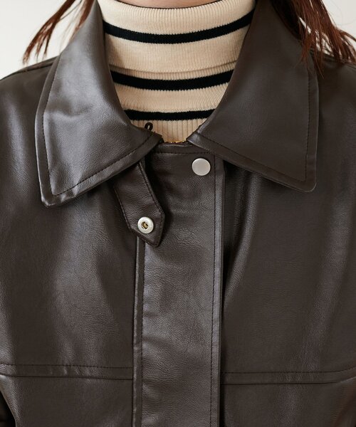 WEB限定】ティペット付レザーブルゾン（ブルゾン）｜DISCOAT（ディス