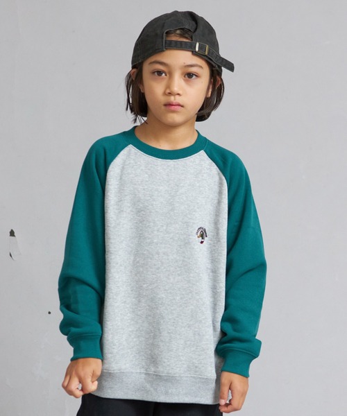 PAIRMANON STREET（ペアマノンストリート）の「裏起毛 スウェット ラグラン トレーナー【PAIRMANON STREET】（スウェット・キッズ・ブラック/ブラウン/グリーン/イエロー/ネイビー/パープル・160/140/130/100/110/120/150/90）」の3枚目の写真