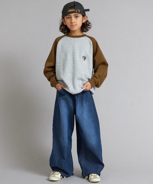 PAIRMANON STREET（ペアマノンストリート）の「裏起毛 スウェット ラグラン トレーナー【PAIRMANON STREET】（スウェット・キッズ・ブラック/ブラウン/グリーン/イエロー/ネイビー/パープル・160/140/130/100/110/120/150/90）」の12枚目の写真