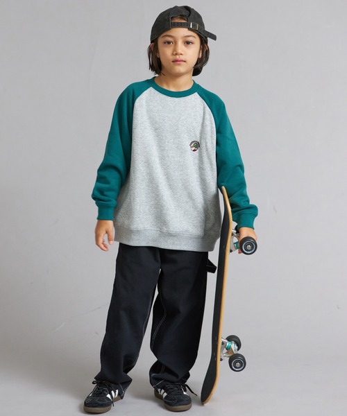 PAIRMANON STREET（ペアマノンストリート）の「裏起毛 スウェット ラグラン トレーナー【PAIRMANON STREET】（スウェット・キッズ・ブラック/ブラウン/グリーン/イエロー/ネイビー/パープル・160/140/130/100/110/120/150/90）」の15枚目の写真