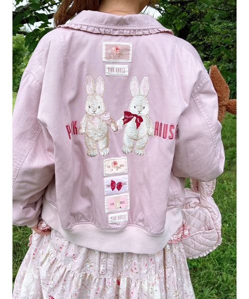 バラ園うさぎ刺繍ブルゾン（ブルゾン）｜PINK HOUSE（ピンクハウス）の