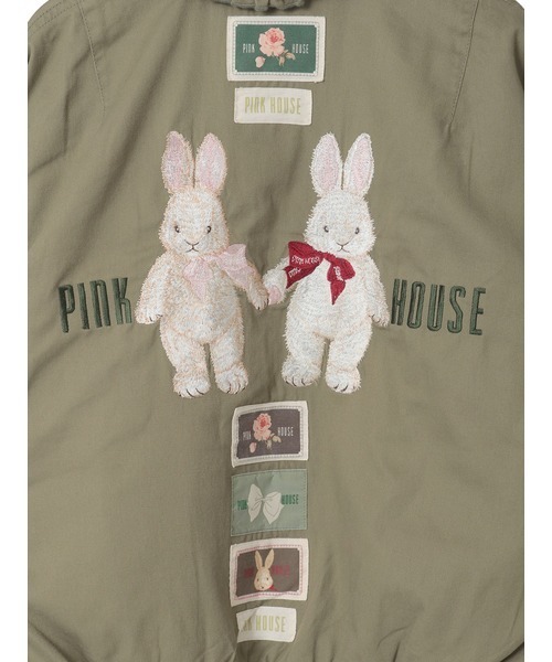 ピンクハウス　ブルゾン　アウター　ギンガム　チェック　ウサギ　うさぎ　いちご ピンクハウス ブルゾン アウター ギンガム チェック ウサギ