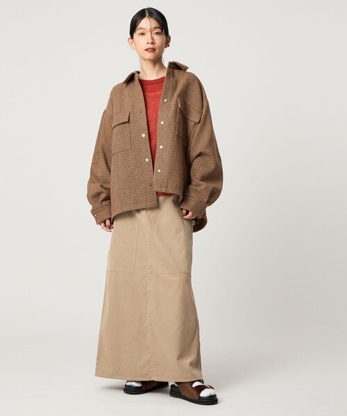 CITEN（シテン）の「＜CITEN＞ミニチェックジャケットブラウン（カバーオール・レディース・ブラウン系・S/M）」の3枚目の写真