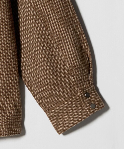 CITEN（シテン）の「＜CITEN＞ミニチェックジャケットブラウン（カバーオール・レディース・ブラウン系・S/M）」の7枚目の写真