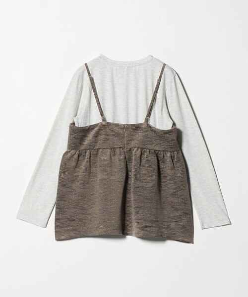 A DAY IN THE LIFE UNITED ARROWS（アデイインザライフユナイテッドアローズ）の「クリンクル ベロアキャミ＋Tシャツ ＜A DAY IN THE LIFE＞（Tシャツ/カットソー・レディース・オフホワイト/モカ/ダークグレー・FREE）」の11枚目の写真