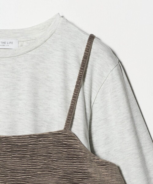 A DAY IN THE LIFE UNITED ARROWS（アデイインザライフユナイテッドアローズ）の「クリンクル ベロアキャミ＋Tシャツ ＜A DAY IN THE LIFE＞（Tシャツ/カットソー・レディース・オフホワイト/モカ/ダークグレー・FREE）」の13枚目の写真