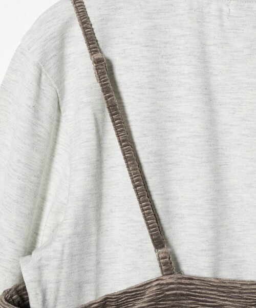 A DAY IN THE LIFE UNITED ARROWS（アデイインザライフユナイテッドアローズ）の「クリンクル ベロアキャミ＋Tシャツ ＜A DAY IN THE LIFE＞（Tシャツ/カットソー・レディース・オフホワイト/モカ/ダークグレー・FREE）」の16枚目の写真