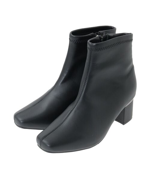 Green　Parks（グリーンパークス）の「RUPIS.ヒール金具ストレッチブーツ（ブーツ・レディース・ブラック/アイボリー・S/M/L）」の4枚目の写真