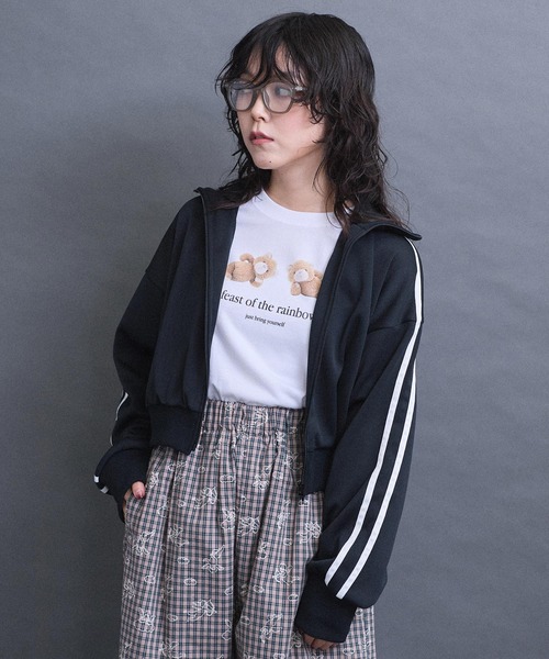 I am I in fact...（アイアムアイインファクト）の「Jersey short blouson（ジャージ・レディース・ネイビー/ブラック・FREE）」の2枚目の写真