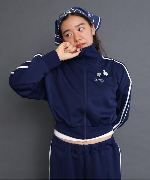 I am I in fact...（アイアムアイインファクト）の「Jersey short blouson（ジャージ・レディース・ネイビー/ブラック・FREE）」の4枚目の写真