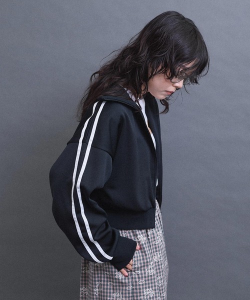 I am I in fact...（アイアムアイインファクト）の「Jersey short blouson（ジャージ・レディース・ネイビー/ブラック・FREE）」の12枚目の写真