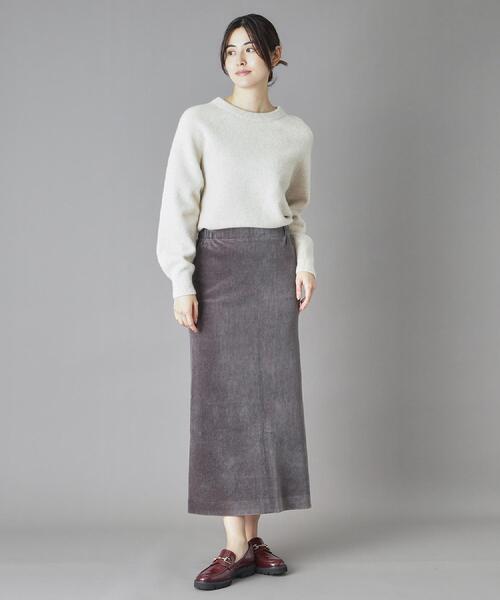 DRESSTERIOR(ドレステリア)の「コーデュロイジャージタイトスカート(スカート・レディース・ライトグレー/チャコールグレー・40/38/36/34)」の12枚目の写真