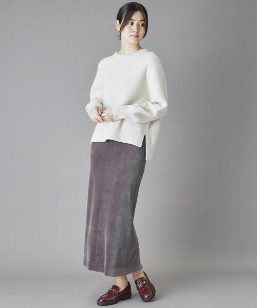 DRESSTERIOR(ドレステリア)の「コーデュロイジャージタイトスカート(スカート・レディース・ライトグレー/チャコールグレー・40/38/36/34)」の13枚目の写真