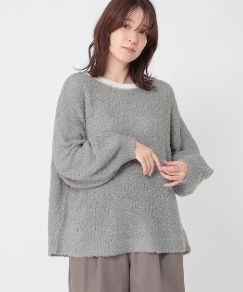 セール】3ゲージシャギーブークレチュニックニット（ニット/セーター