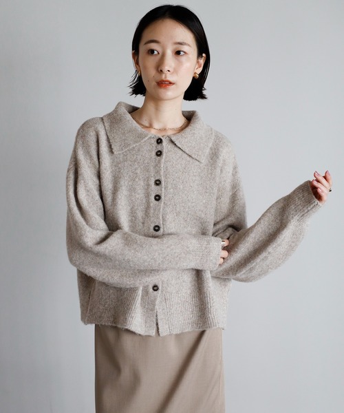 セール】【2025 AW】襟付きポロニットカーディガン（カーディガン