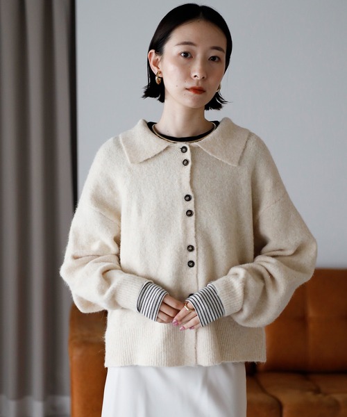 セール】【2025 AW】襟付きポロニットカーディガン（カーディガン