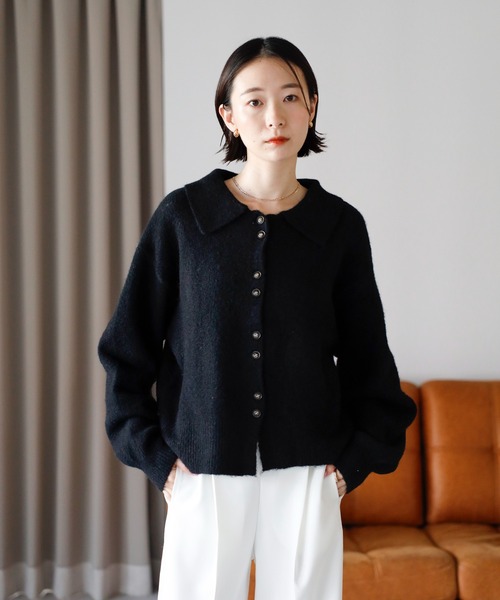 セール】【2025 AW】襟付きポロニットカーディガン（カーディガン