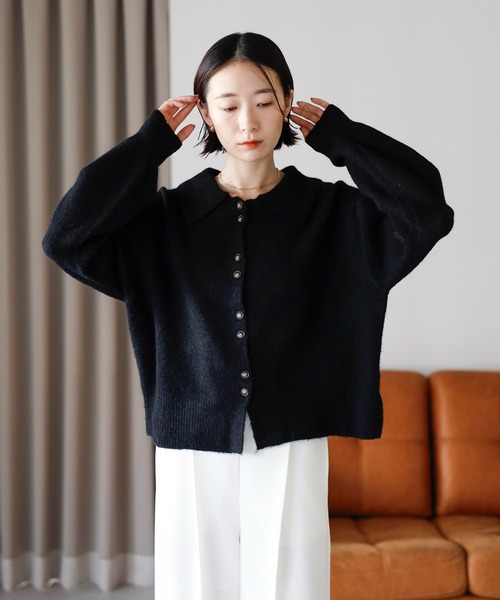 セール】【2025 AW】襟付きポロニットカーディガン