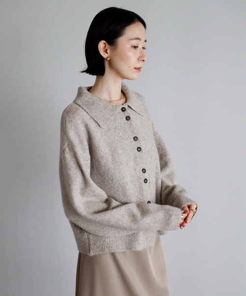 2025 AW】襟付きポロニットカーディガン（カーディガン/ボレロ