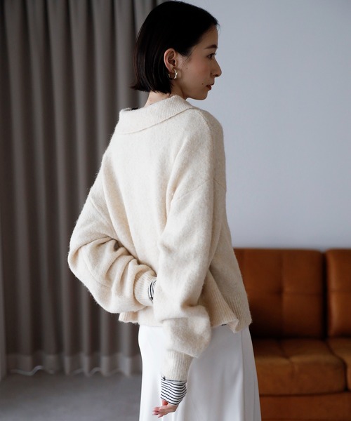 セール】【2025 AW】襟付きポロニットカーディガン（カーディガン