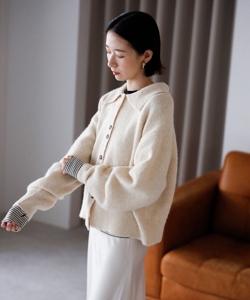 セール】【2025 AW】襟付きポロニットカーディガン（カーディガン