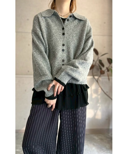 2025 AW】襟付きポロニットカーディガン（カーディガン/ボレロ