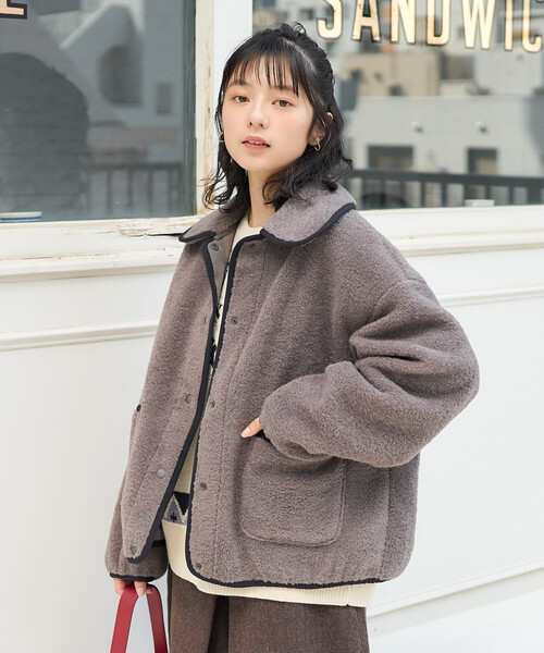 セール】丸襟 カットボアジャケット（ブルゾン）｜FREAK'S STORE