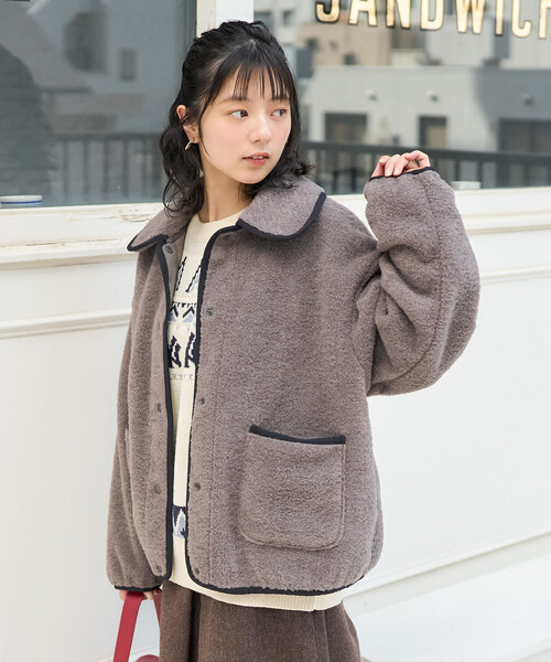 セール】丸襟 カットボアジャケット（ブルゾン）｜FREAK'S STORE