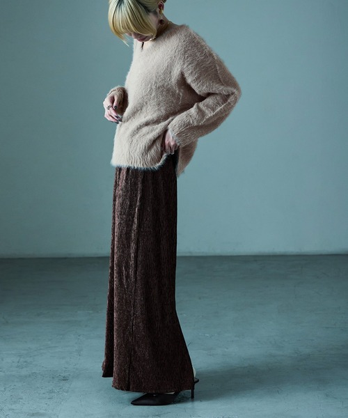 Fashion Letter(ファッションレター)の「シャギーニット バックリボン ニットプルオーバー(ニット/セーター・レディース・グレイッシュベージュ/ブラック/アイボリー・M)」の7枚目の写真