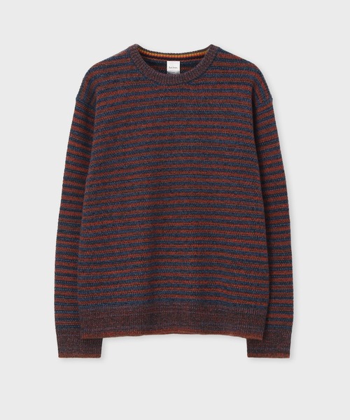 メランジボーダー クルーネックニット / 253402 558Z（ニット/セーター