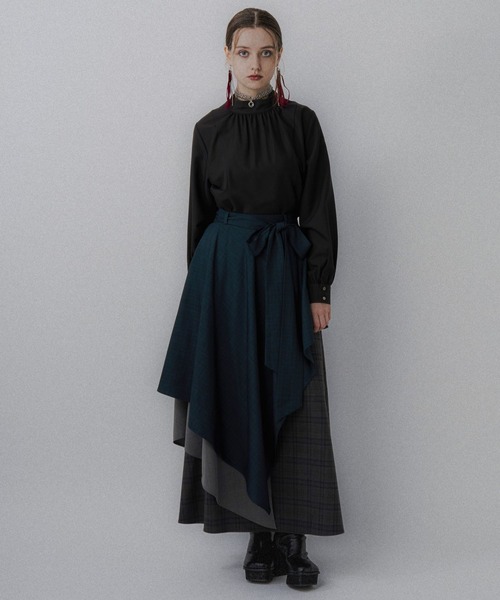 HARE（ハレ）の「2WAYチャイナブラウス(HARE)（シャツ/ブラウス・レディース・ブルー/グリーン/ブラック・FREE）」の4枚目の写真