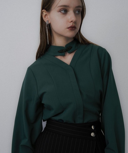 HARE（ハレ）の「2WAYチャイナブラウス(HARE)（シャツ/ブラウス・レディース・ブルー/グリーン/ブラック・FREE）」の14枚目の写真