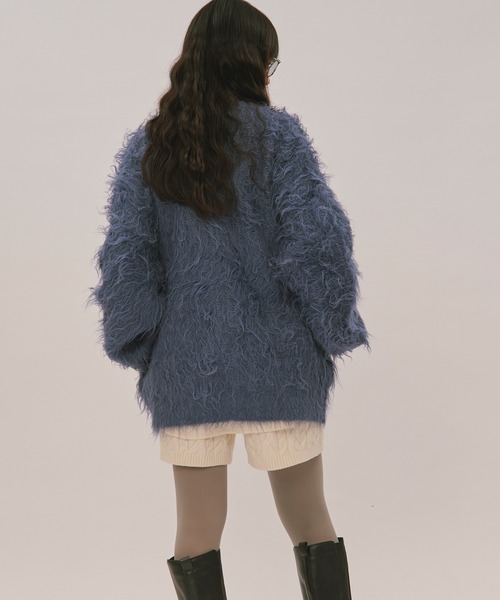loin nuit(ロワンニュイ)の「mix color shaggy cardigan / ミックスカラーシャギーカーディガン(カーディガン/ボレロ・レディース・ブルー/ライトグレー/ボルドー・FREE)」の10枚目の写真