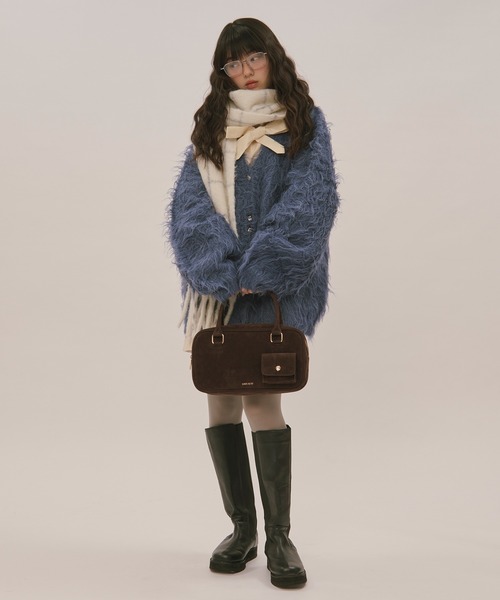 loin nuit(ロワンニュイ)の「mix color shaggy cardigan / ミックスカラーシャギーカーディガン(カーディガン/ボレロ・レディース・ブルー/ライトグレー/ボルドー・FREE)」の13枚目の写真