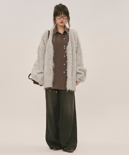 mix color shaggy cardigan / ミックスカラーシャギーカーディガン